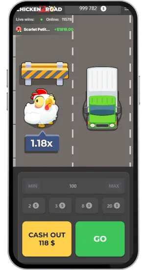 Chicken Road 2 camion in avvicinamento sulla strada